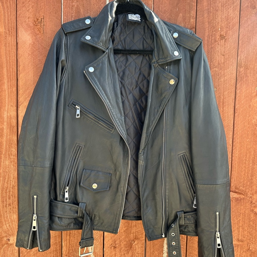 Reclaimed Vintage Black Leather Oversized Jacket